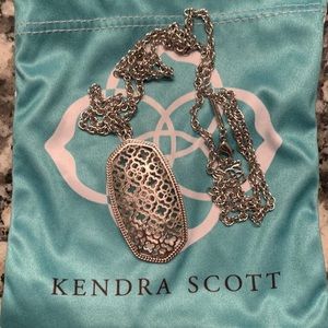 Silver Kendra Scott Rae Long Filigree Necklace